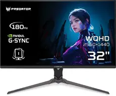Монитор Acer Predator XB323QUPbmiiprx, 31.5'' QHD (2560x1440) IPS, ZeroFrame, 180Hz, 0.5ms (GTG Min.), HDR10, FreeSync, 250nits, 2xHDMI, Speakers, DP, Audio Out, VisionCare, Energy Class E, Black, 2Y