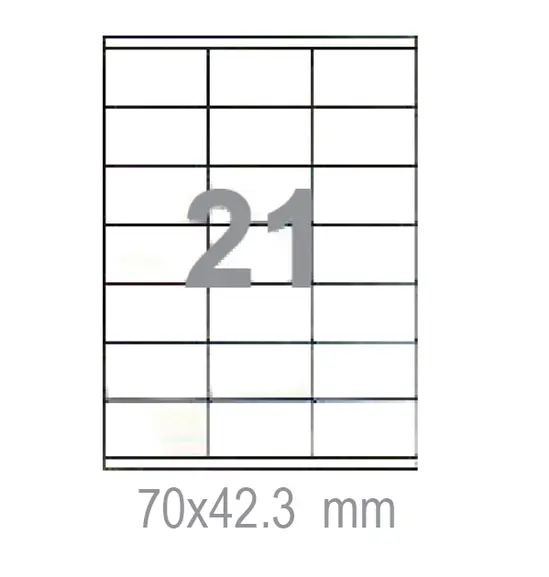Самозалепващи етикети 70х42.3 21 бр.