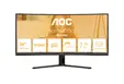 Монитор AOC CU34B3E, 34" Curved 1500R, VA, WLED, 3440x1440@120Hz, 4ms GtG, 1ms MPRT, 300cd m/2, 3500:1, 50M:1 DCR, Adaptive Sync, FlickerFree, Low Blue Mode, Tilt, HDMI, DP