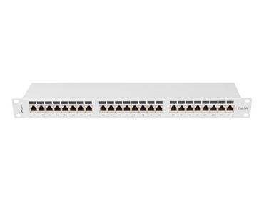 Пач панел Lanberg patch panel 24 port 1U 19' CAT.6a ftp with cable organizer shielded grey