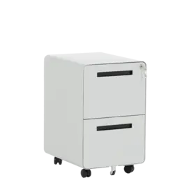 Метален контейнер K BTL с 2 чекмеджета, сив, сниман отстрани, затворени чекмеджета