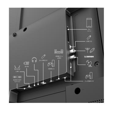 Телевизор Thomson Smart MiniLED TV 75'; Google TV; 3840 x 2160 (4K UHD), 1500000:1, LED, 144 Hz, DVB-T/T2/C/S/S2, HDR10, Wi-Fi, Bluetooth, LAN, HDMI 4 (2.1), USB 2 (2.0) + 1 (3.0), Central Stand, Black