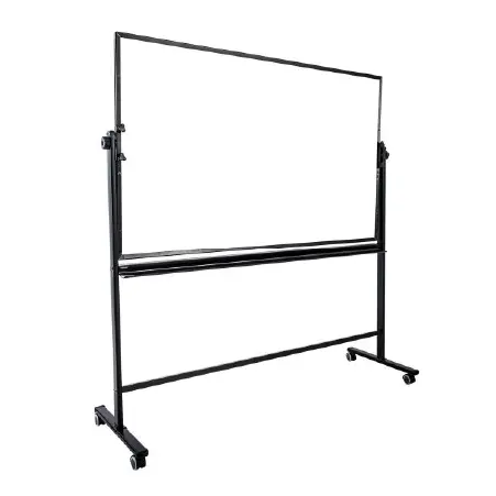 Бяла магнитна дъска 90х150 см мобилна - снимана отляво, сглобена