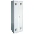 Метален гардероб FRT с 2 отделения 180х60х50 см - сниман отпред, двете врати затворени, сив