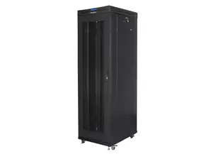 Комуникационен шкаф Lanberg rack cabinet 19' free-standing 42U600x1000 (flat pack) with mesh door lcd black v2