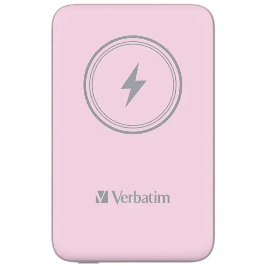 Външна батерия Verbatim MCP-10PK Power Pack 10000 mAh with UBS-C® PD 20W  Magnetic Wireless Charging 15W Pink