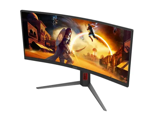 Монитор AOC CU34G4Z, 34" Curved 1500R, VA, WLED, 3440x1440@240Hz, 1ms GtG, 0.3ms MPRT, 450cd m/2, 2500:1, 80M:1 DCR, Adaptive Sync, FlickerFree, Low Blue Light, Tilt, Height Adjust, Pivot, Swivel, 2xHDMI, DP, USB hub