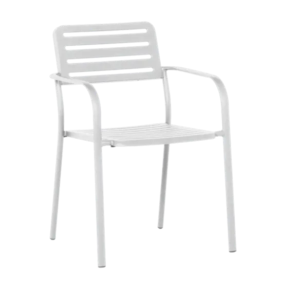 Градински стол ЛАЗУР- бял цвят на метала