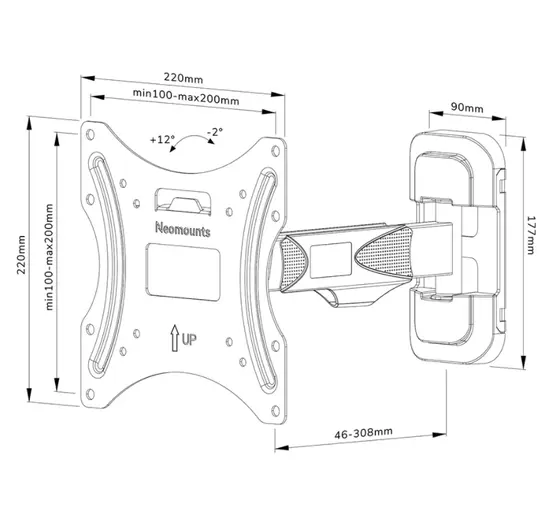Стойка Neomounts Screen Wall Mount (full motion, 2 pivots, VESA 200x200)