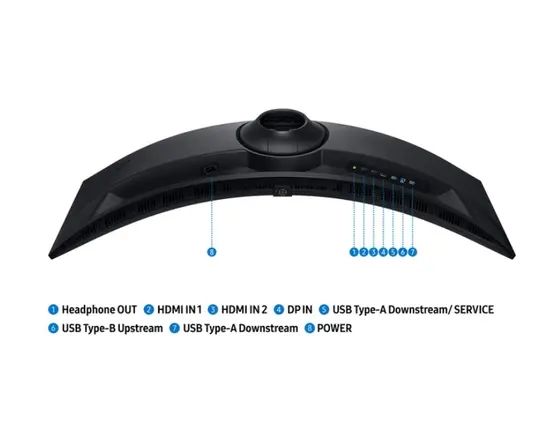 Монитор Samsung LS49FG910, 49' Odyssey G9 GAMING VA Curved OLED, 1000R, 144Hz, Smart. 32:9, 5120 x 1440, Display Port , HDMI,Micro HDMI, USB Hub, Silver