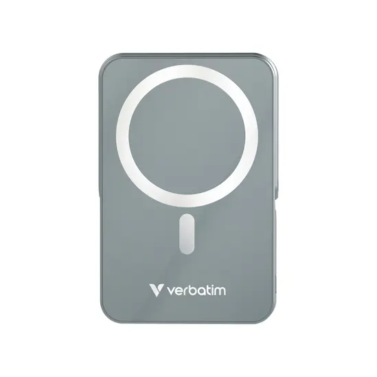 Външна батерия Verbatim Charge 'n' Go Power Bank with Stand Magnetic Wireless 10000mAh Grey