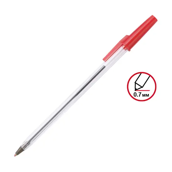 Химикалка еднократна червена