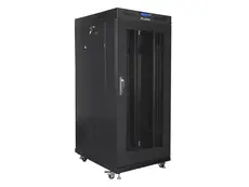 Комуникационен шкаф Lanberg rack cabinet 19' free-standing 27U  600x800 self assembly flat pack with mesh door LCD, black