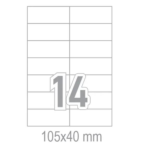 Самозалепващи етикети 105x40 14 бр.