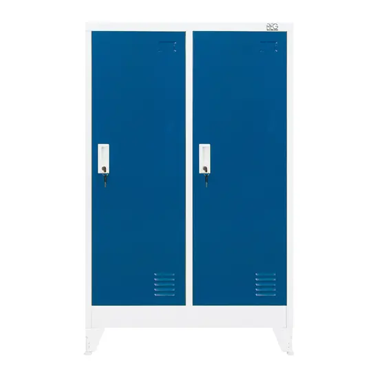 Метален гардероб с 2 отделения 80x40x120 см 4 цвята - Тъмносин, сниман в профил