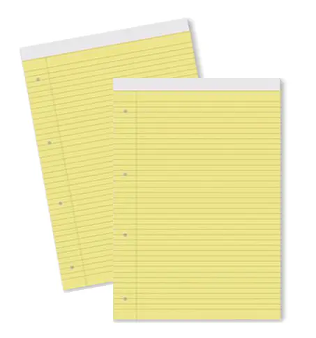 Блокнот с перфорация А4 жълт офсет  40 л линиран