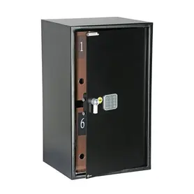 Метален сейф UNS YL DB1 EL - черен на цвят, отворен