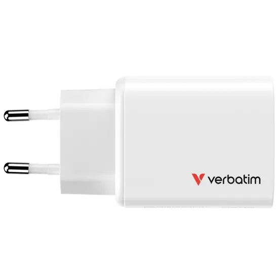Зарядно устройство Verbatim Essentials GaN Charger 65W EU plug White