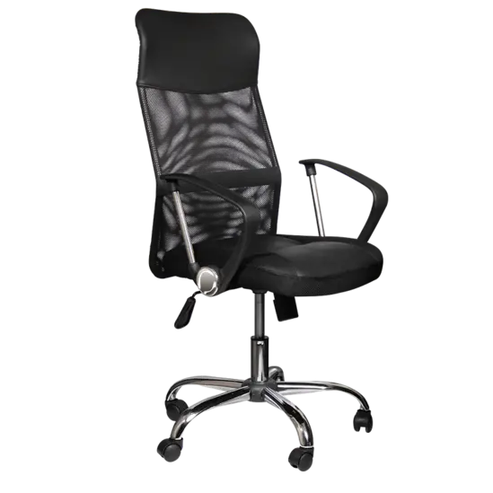 Директорски стол MONTI HB- снимка отстрани, черен цвят