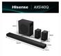 Аудио система Hisense AX5140Q,  5.1.4Ch Sound Bar with Wireless Subwoofer, 600W, Dolby Atmos, Bluetooth 5.3, 4K HDMI Pass Through, DTS:X, HDMI/AUX/ARC/Optical/USB, 7 EQ Modes, Black