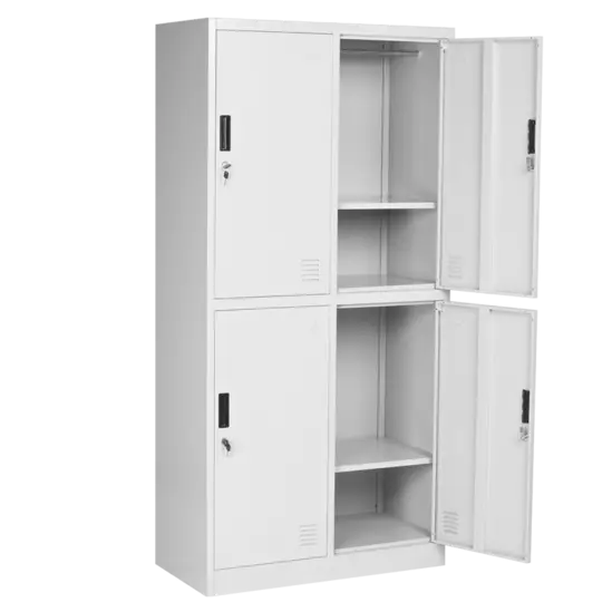  Гардероб метален BTL L с 4 отделения 1859045 - сниман острани, празен, двете десни врати отворени