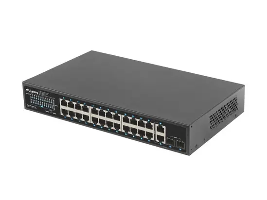 Комутатор Lanberg switch 24x 1GB poe+2x GB 2x sfp rack 19' gigabit ethernet 250w