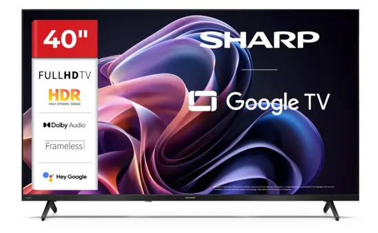 Телевизор Sharp 40HF2265E, 40" LED GOOGLE TV, FHD 1920 x 1080, Frameless, 1 000 000:1, DVB-TT2CSS2, Speaker 2x8W, Dolby Digital, HDR10, Google Assistant, Google Cast, 3xHDMI (ARCCEC)I, 3.5mm Headphone jack  line-out, USB, Wi-Fi, Bluetooth, LAN, CI+,