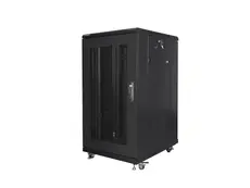 Комуникационен шкаф Lanberg rack cabinet 19' free-standing 22U600x800 (flat pack) with mesh door black