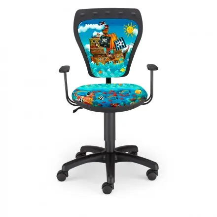 Детски стол Pirate- с пирати, черна база