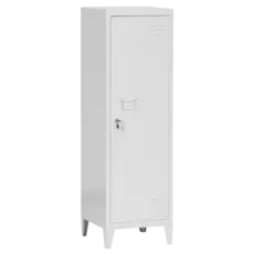 Метален гардероб BTL с 2 отделения 128х39х42 см - сив, сниман отпред, затворен