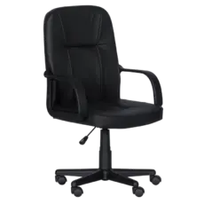 Работен стол МАРИН- сниман отстрани, черна еко кожа