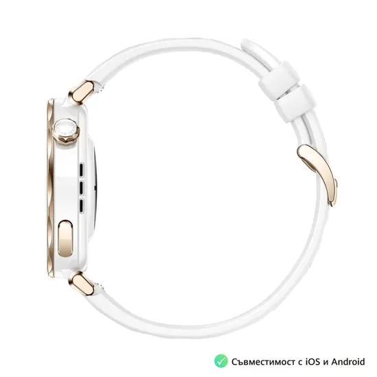 Часовник Huawei Watch GT5 Pro Jana-B29F, 1.32' Amoled 466x466, PPI 352, BT5.2, BLEBREDR, 323mAh, 40-meter free diving, HUAWEI TruSense System, ECG analysis, Battery life up to 7 days, Compatible with iOS and Android devices, White Fluoroelastomer