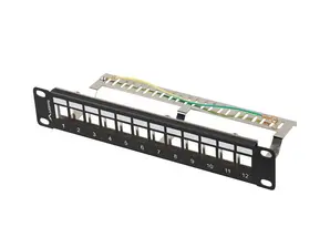 Пач панел Lanberg patch panel blank 12 port 1U 10' ftp for keystone modules black v2