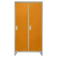 Метален гардероб BTL с 2 отделения 80x40x140 - оранжев, сниман отпред, двете врати затворени
