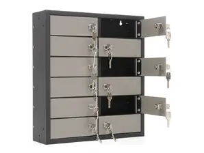 Снимка на Метален шкаф за телефони DBI PMT 12- с няколко отворени врати