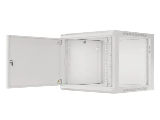 Комуникационен шкаф Lanberg rack cabinet 19' wall-mount 9U600x600 for self-assembly with metal door grey (flat pack)