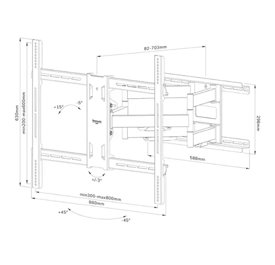 Стойка Neomounts elece Screen Wall Mount (full motion, VESA 800x600)