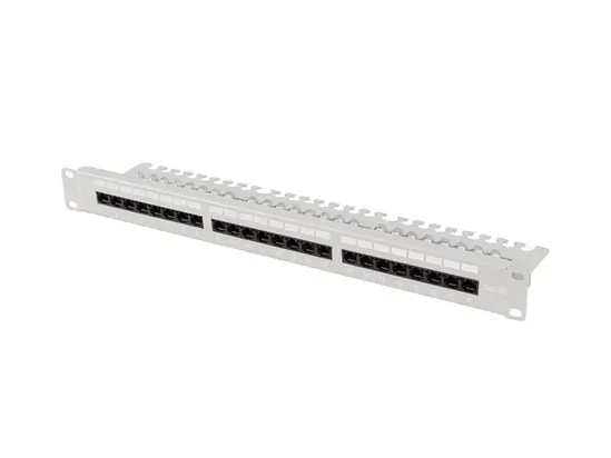 Пач панел Lanberg patch panel 24 port 1U 19' CAT.5e utp with cable organizer grey