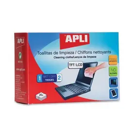 Комплект кърпички влажна+ суха за екрани 2x20 бр