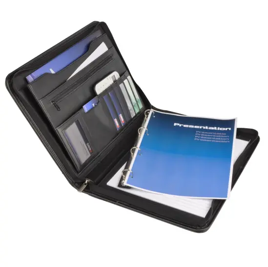 Папка конферентна с цип и 4 ринга