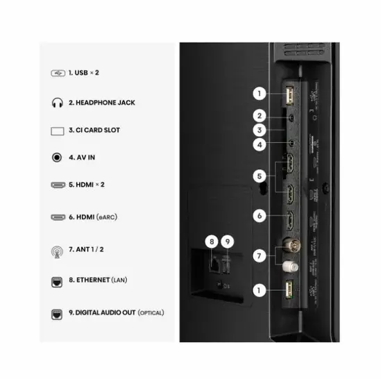 Телевизор Hisense 43" A7S, 4K Ultra HD 3840x2160, QLED, FALD, Quantum Dot, HDR 10+, HLG, Dolby Vision, Dolby Atmos, Smart TV, WiFi 5GHz, WiFi Direct, BT, Anyview Cast, 3xHDMI, 2xUSB, LAN, CI+, DVB-T2/C/S2, Black