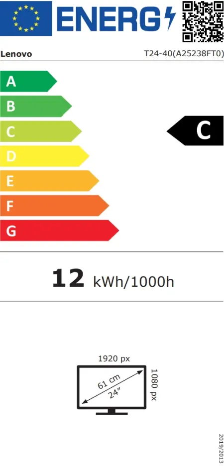 Монитор Lenovo ThinkVision T24-40 23.8" IPS, WLED, 1920x1080, 4ms, 250 cdm2, 1500:1, 48Hz-120Hz, Tilt, Swivel, Pivot, Height Adjust Stand, USB-A,B,C, HDMI, DP, VGA