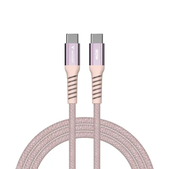 Кабел Verbatim Sync & Charge USB-C to USB-C 100W Magnetic 120 cm - Pink