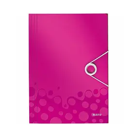 Папка с ластик и 3 капака Leitz WOW розова