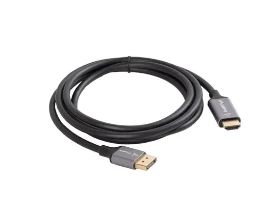 Кабел Lanberg display port (M)  - HDMI(M) cable 1.8m, black