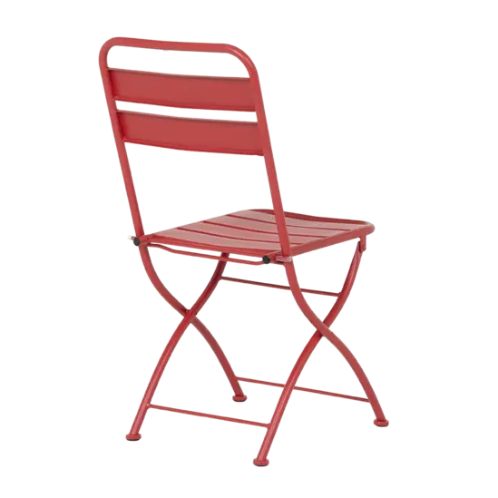 Градински сгъваем стол ЙОЛИ-червен цвят на метала