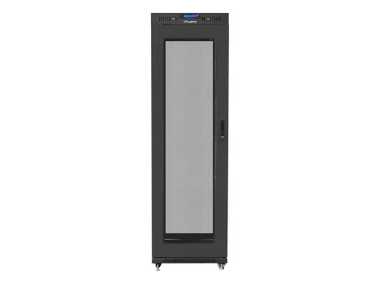 Комуникационен шкаф Lanberg rack cabinet 19' free-standing 42U600x800 (flat pack) with mesh door lcd black v2