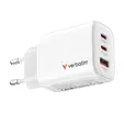 Зарядно устройство Verbatim Essentials GaN Charger 65W EU plug White