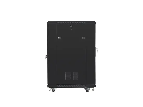 Комуникационен шкаф Lanberg rack cabinet 19' free-standing 22U600x800 (flat pack) with mesh door black