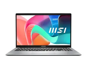 Лаптоп MSI Modern 15 F1MG, Intel Core 7 processor 150U (10C12T, up to 5.40 GHz, 12 MB), 15.6' FHD (1920x1080), IPS-Level, Intel Graphics 96EU 1.3 GHz, 16GB DDR4 2x8 3200MHz, 512GB PCIe Gen4x4 SSD, Intel WiFi 6E, BT v5.3, Backlit KBD White, Urban Silver, 